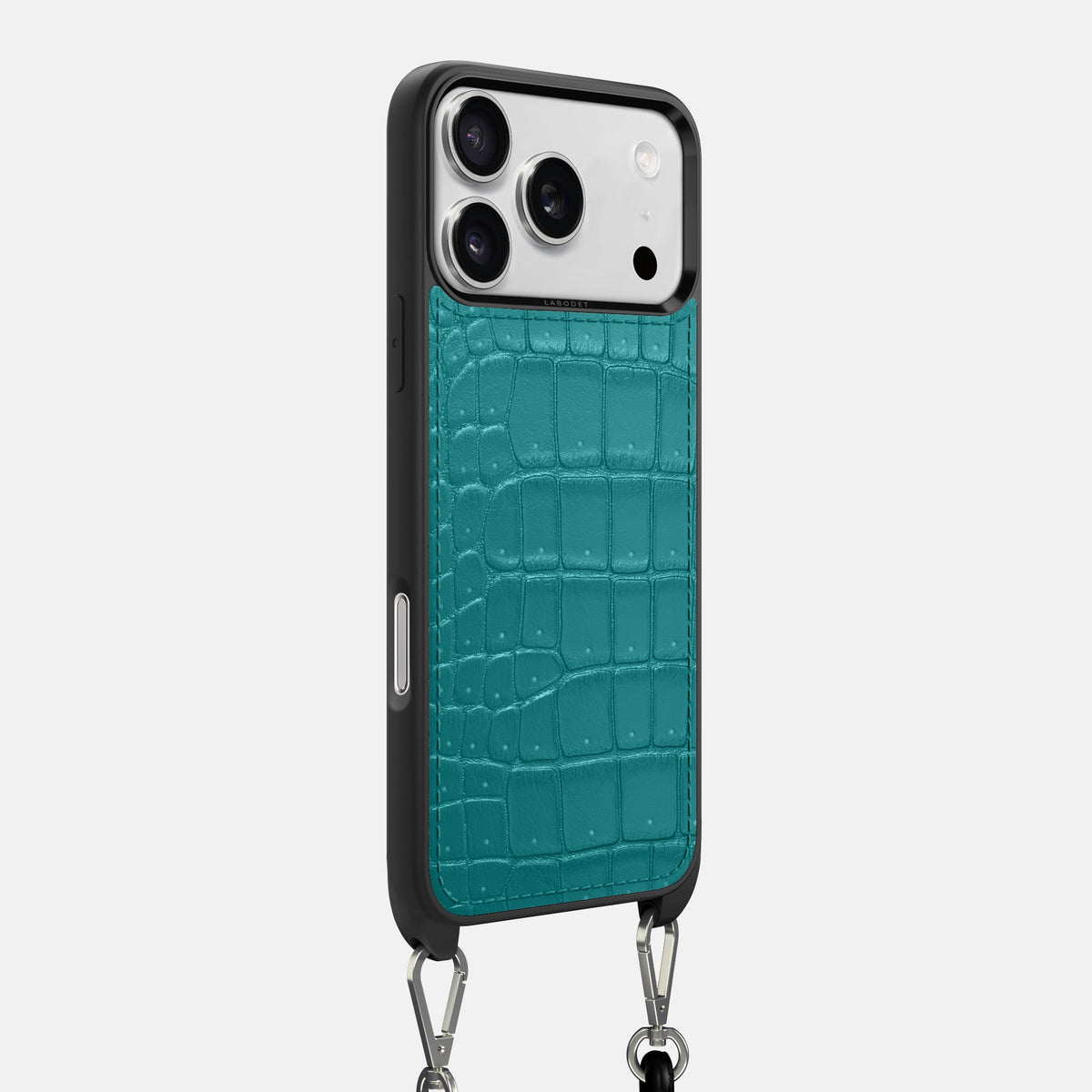 Crossbody Sport Case For iPhone 18 Pro Max In Porosus Crocodile -2 | Celadon