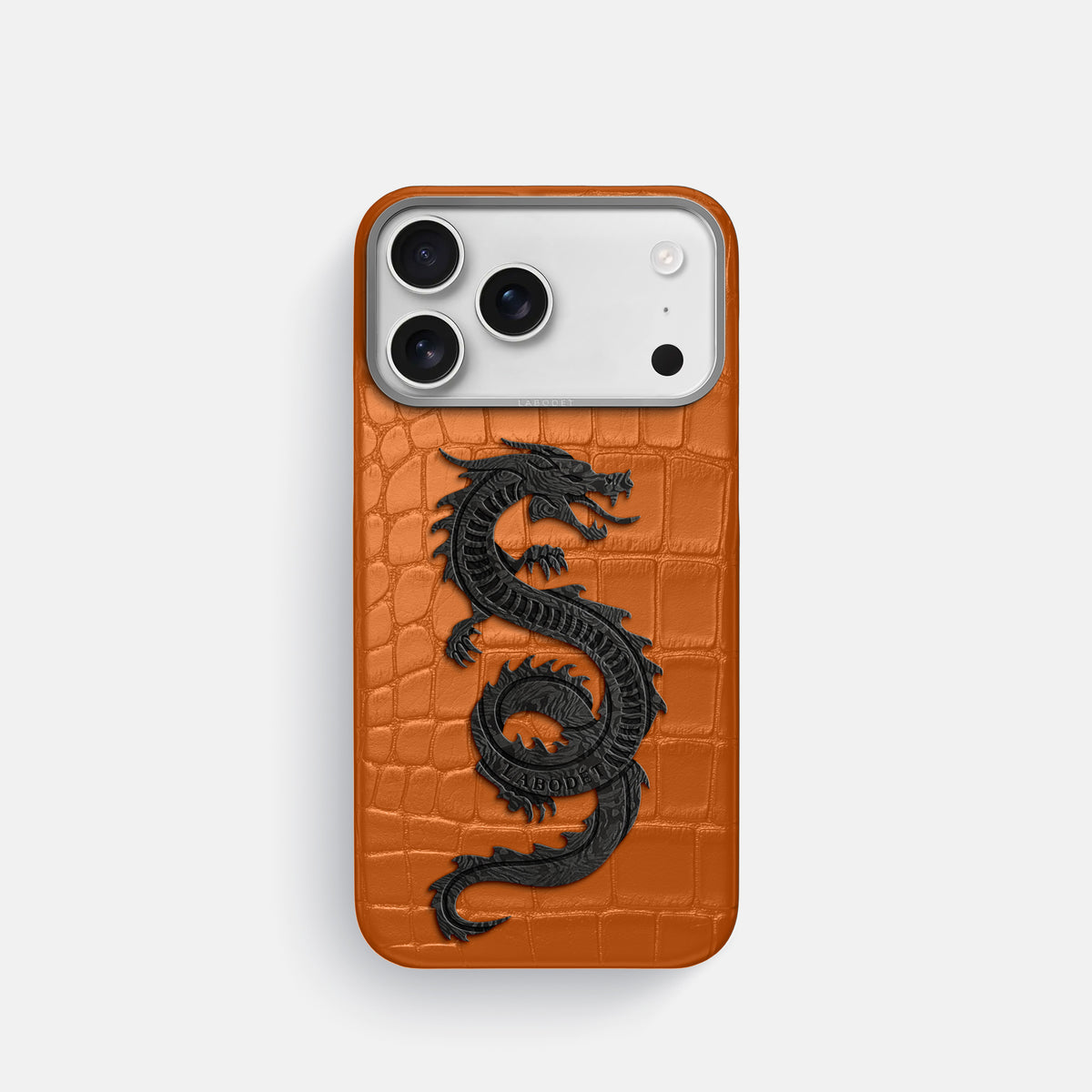 Classic Case With Carbon Dragon For iPhone 17 Pro In Alligator -1 | Orange-Steel