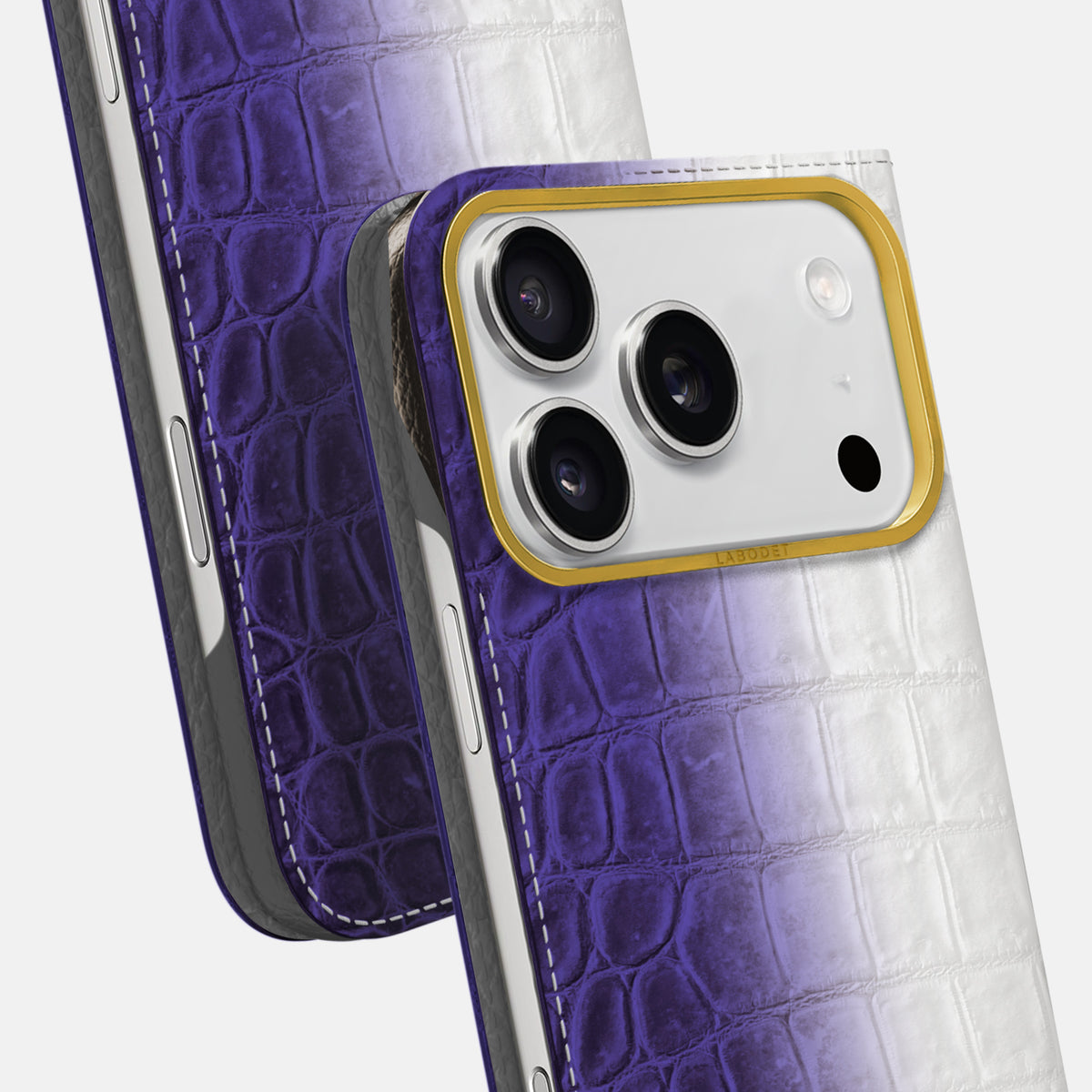 Folio Case For iPhone 17 Pro Max In Himalayan Crocodile -5 | Purple-Gold