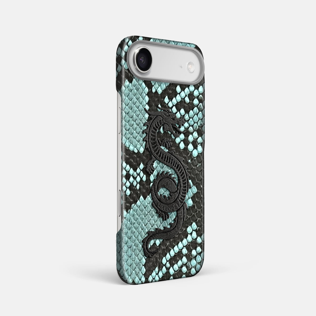 Classic Case With Carbon Dragon For iPhone 17 Air In Deluxe Python -2 | Blue-Lagoon-Steel