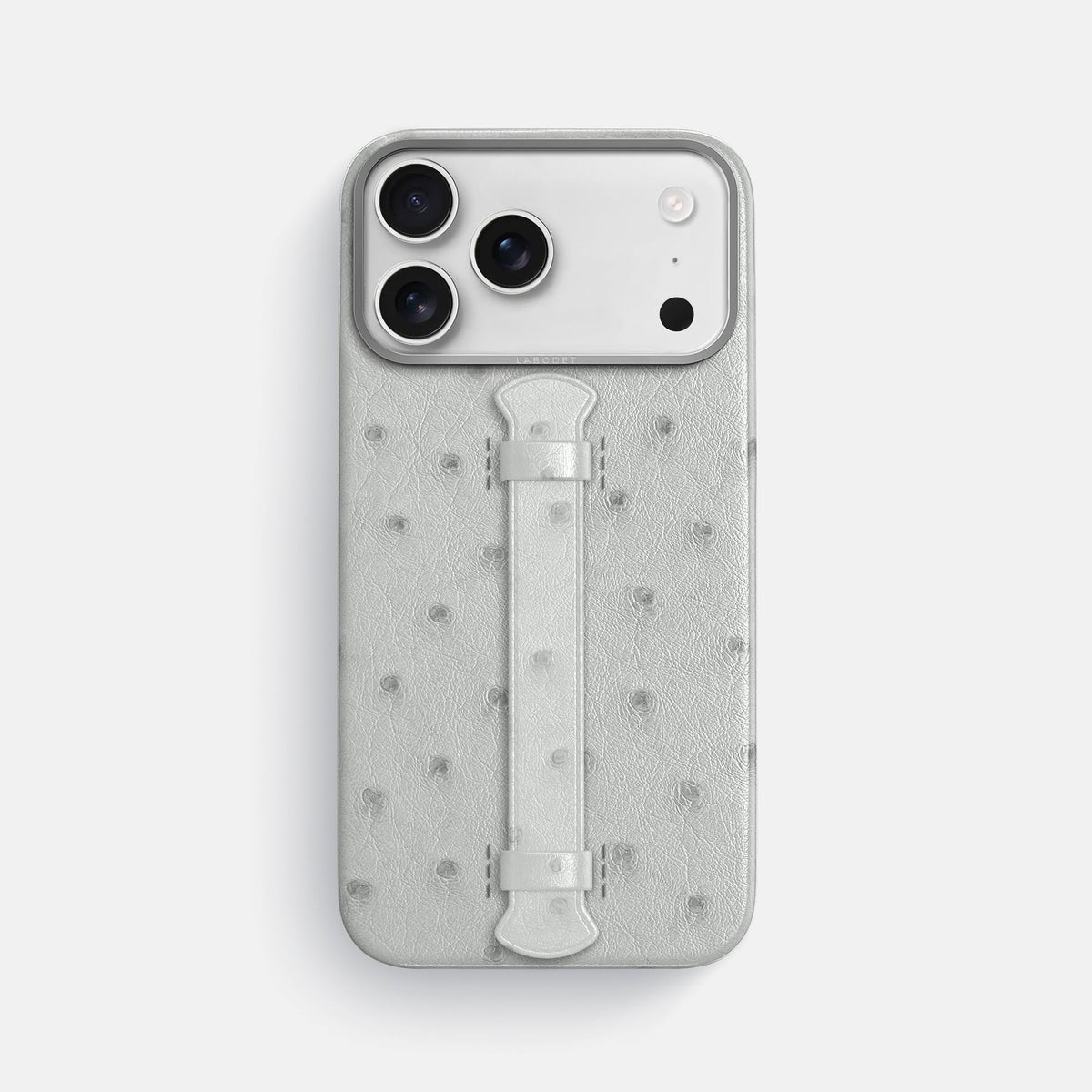 Center Handle For iPhone 18 Pro Max In Ostrich -1 | White-Steel