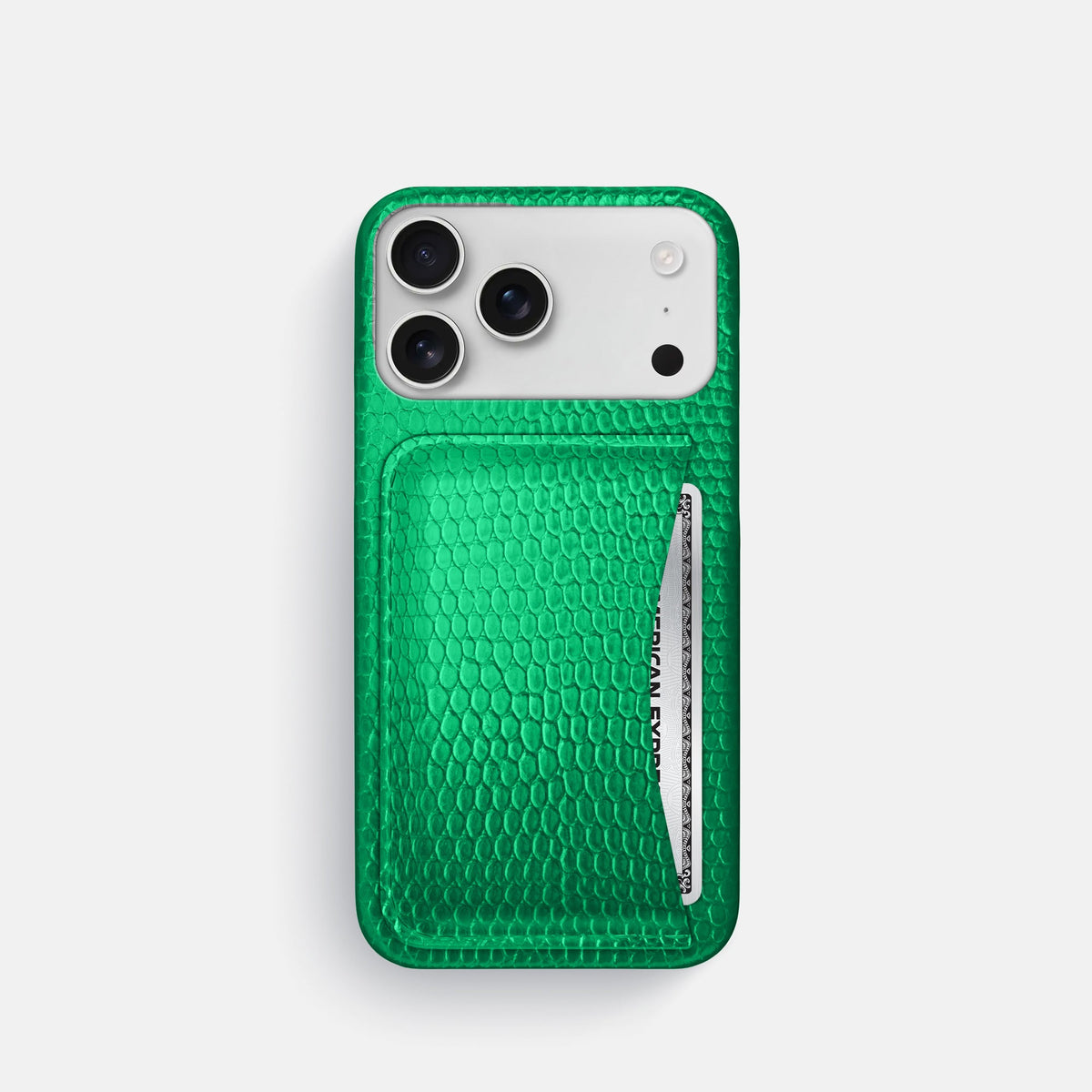 Slim Card Case For iPhone 18 Pro In Lizard -1 | Apple-Green