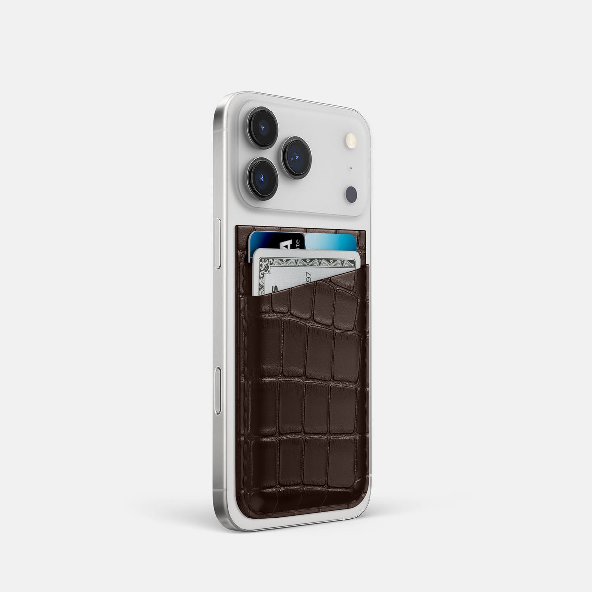 MagSafe Wallet For iPhone 18 Pro In Alligator -2 | Dark-Brown