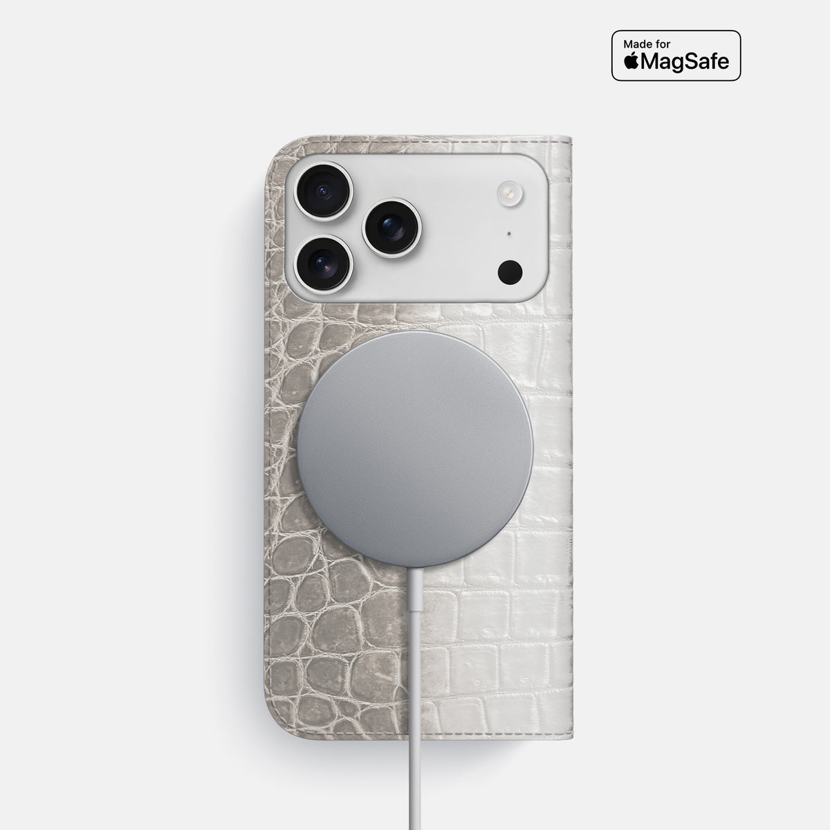 Folio Slim Case For iPhone 17 Pro In Himalayan Crocodile -3 | Grey