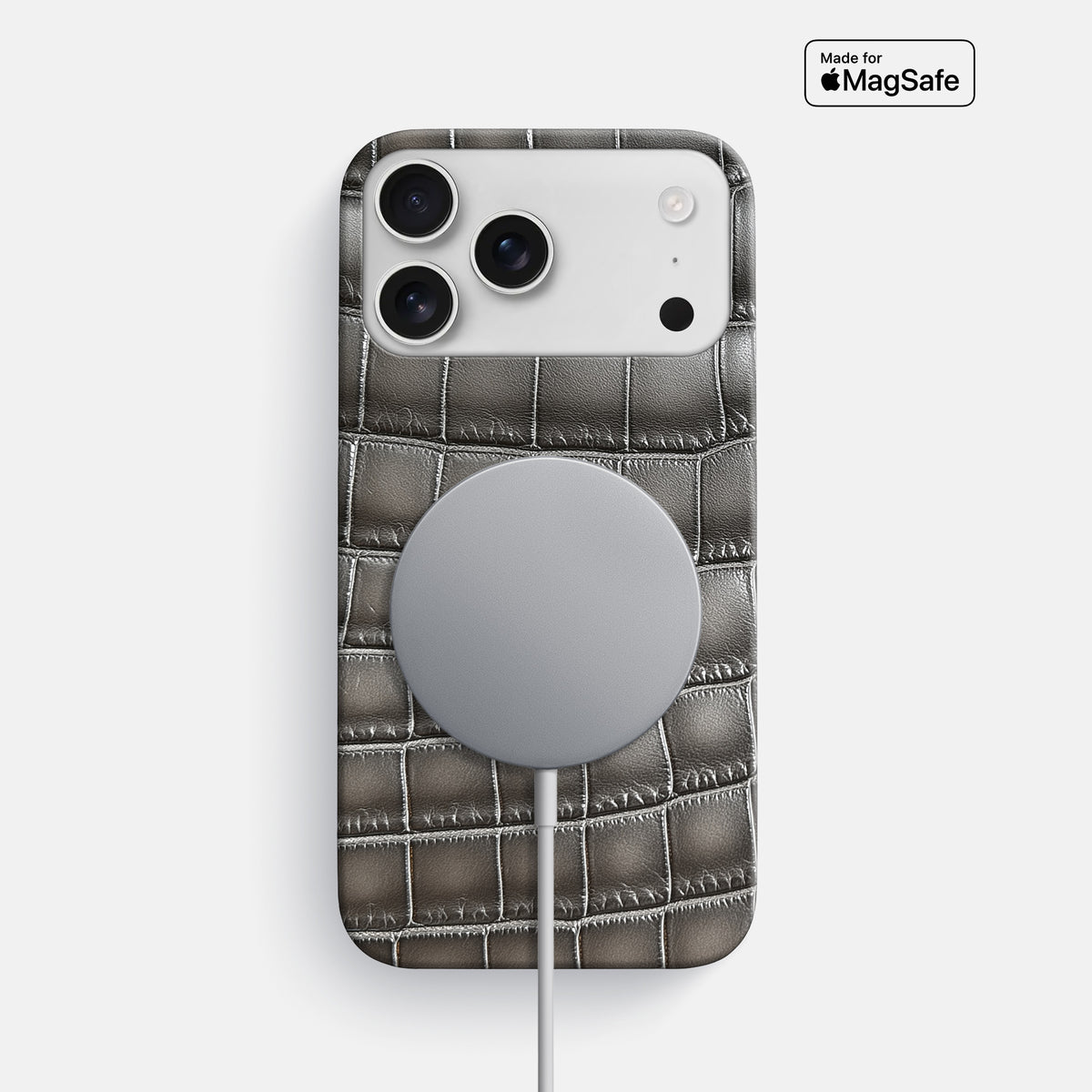 Slim Case For iPhone 17 Pro Max In Patina Alligator -5 | Grey