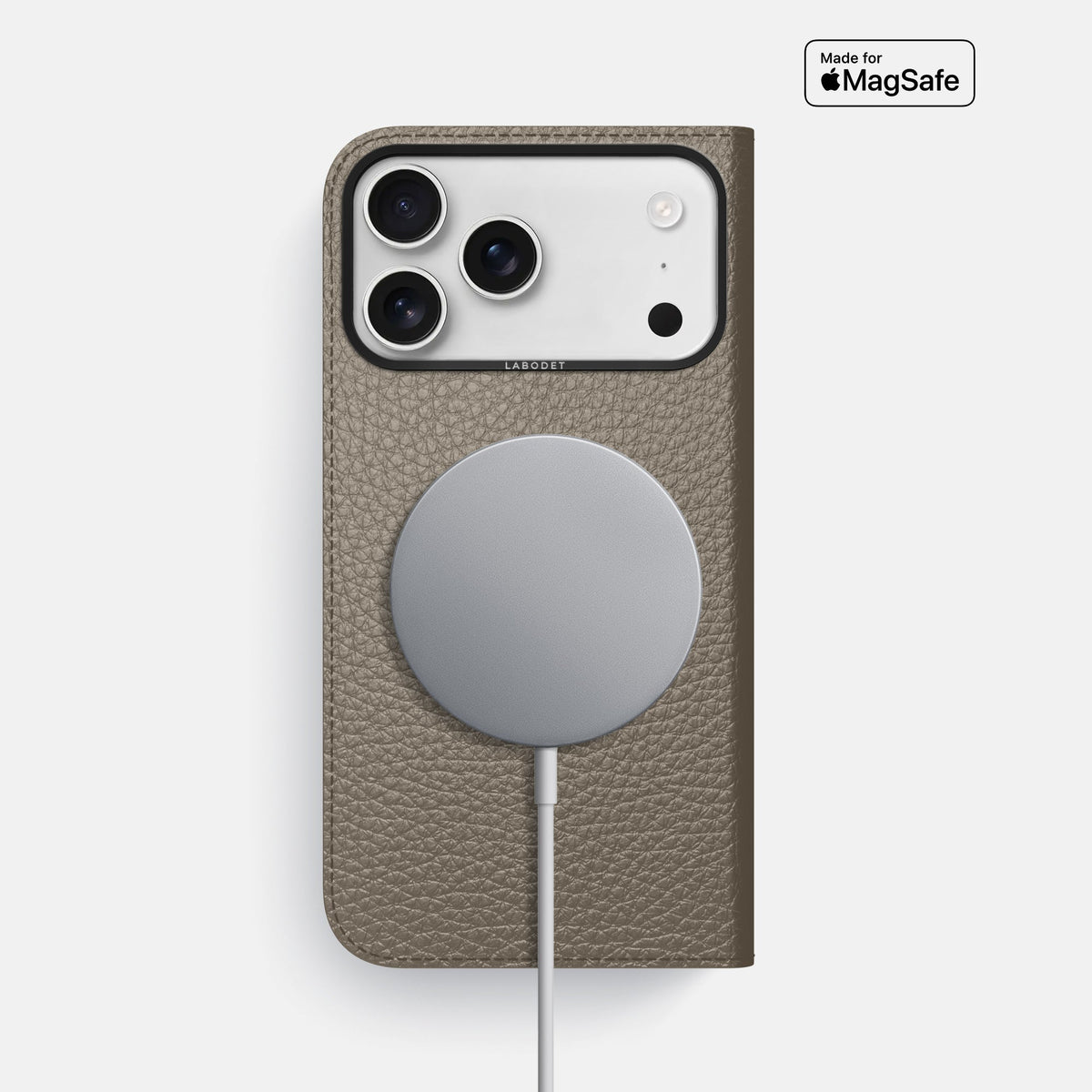 Folio Case For iPhone 18 Pro Max In Calf -3 | Taupe-Black