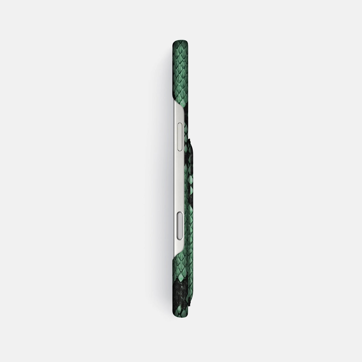 Slim Card Case For iPhone 18 Pro Max In Deluxe Python -3 | Forest-Green