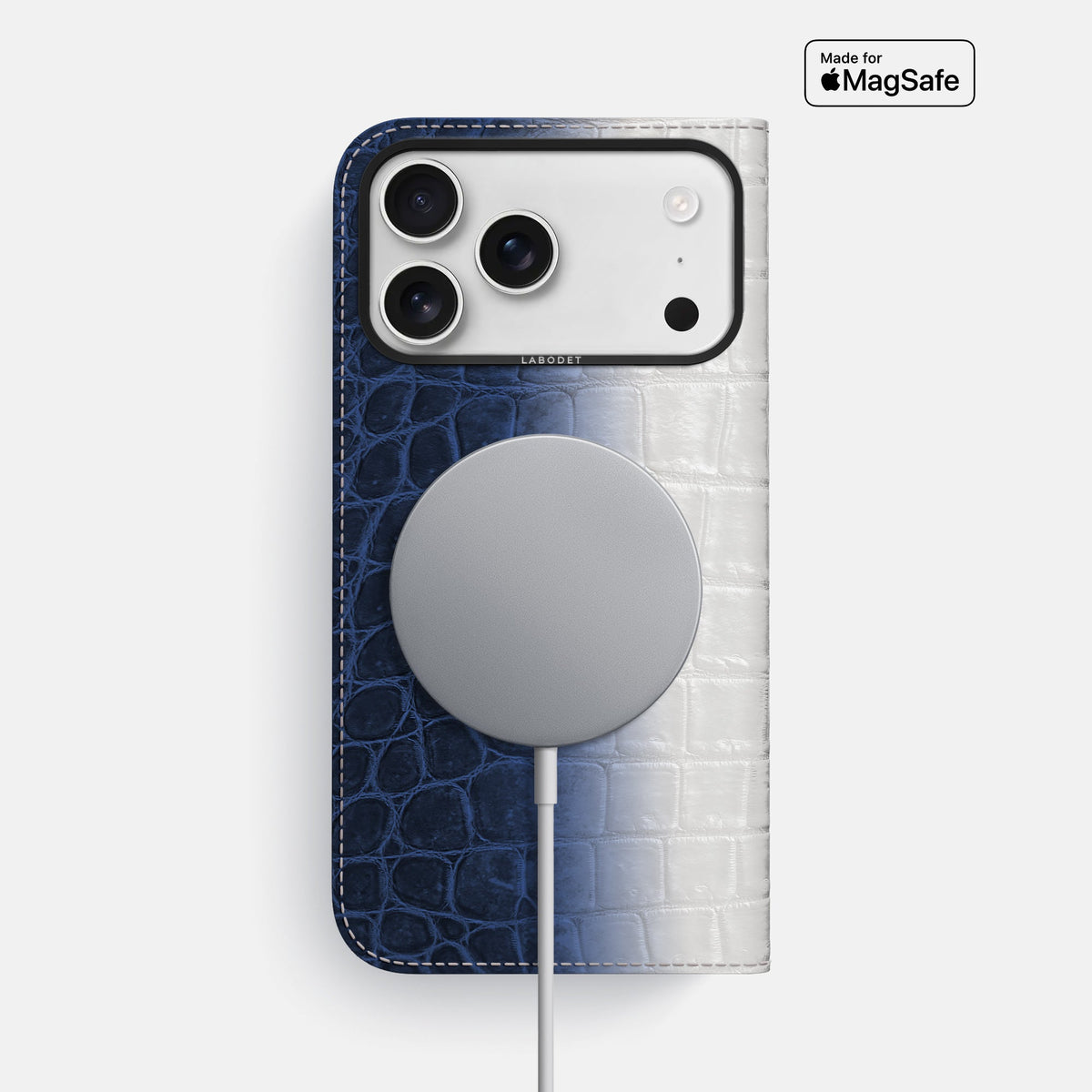 Folio Case For iPhone 18 Pro Max In Himalayan Crocodile -3 | Navy-Blue-Black