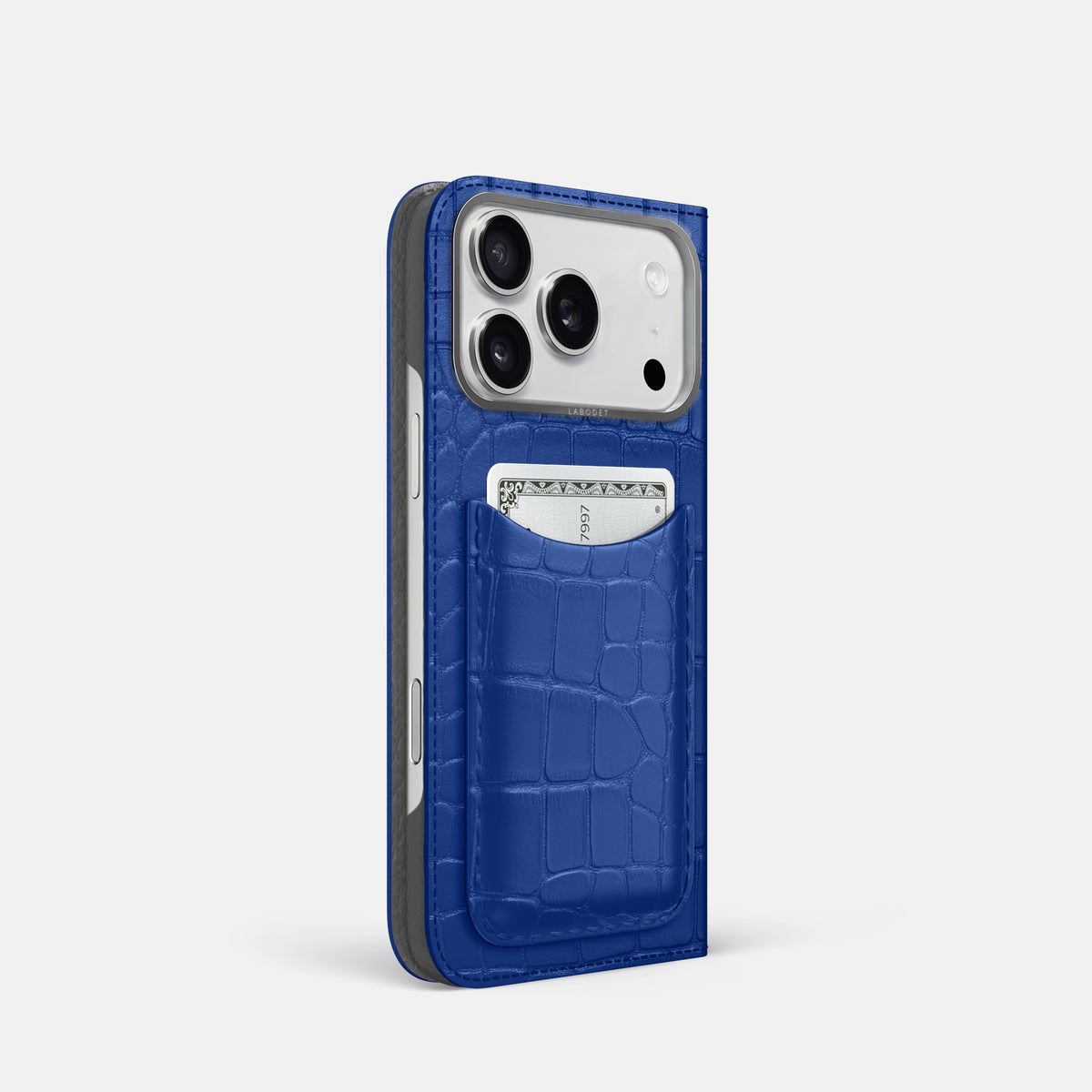 Folio Case with Card For iPhone 17 Pro In Alligator -1 | Royal-Blue-Steel