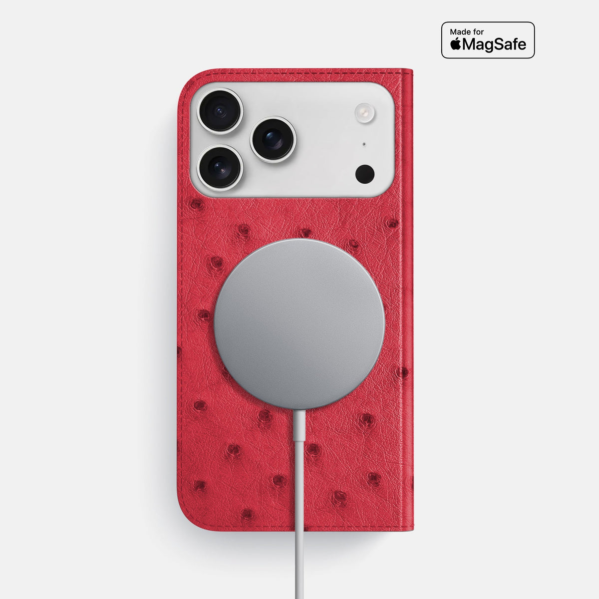 Folio Slim Case For iPhone 18 Pro Max In Ostrich -3 | Red