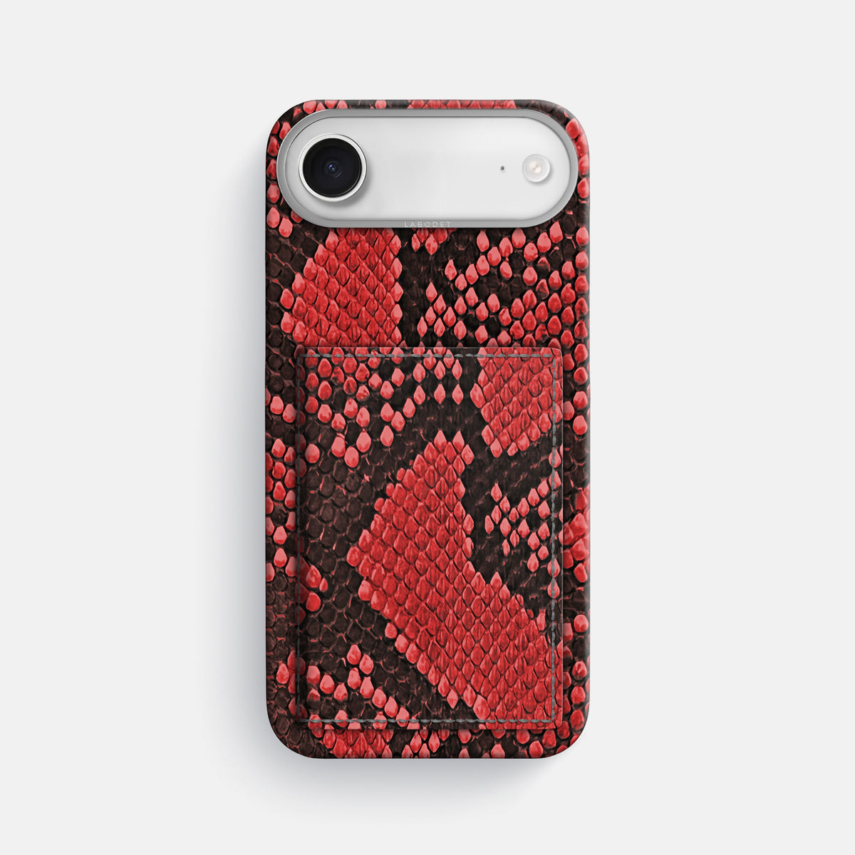 Bi-Fold Case For iPhone 17 Air In Deluxe Python -1 | Red-Steel