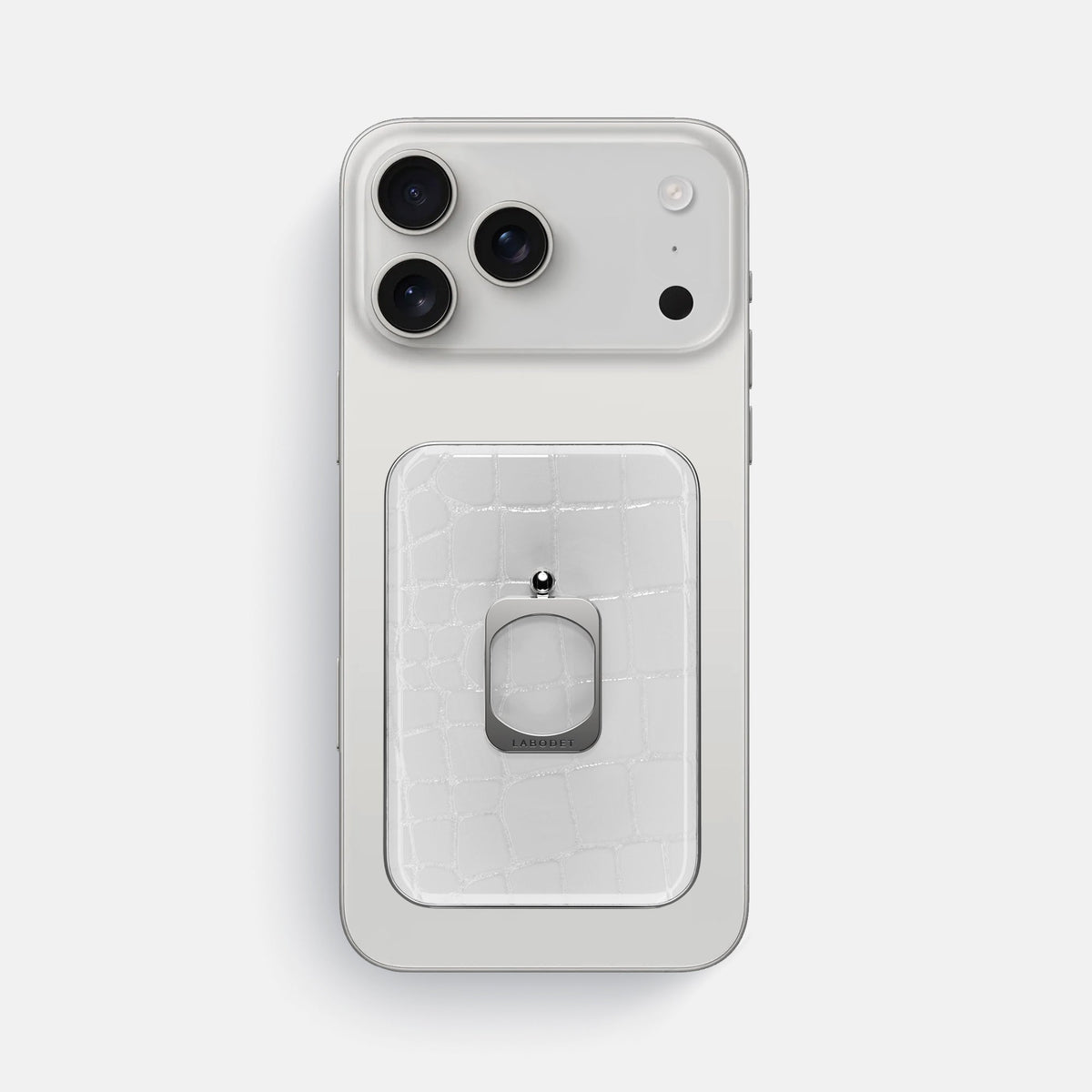 MagSafe Ring For iPhone 18 Pro Max In Shiny Alligator -2 | White-Steel