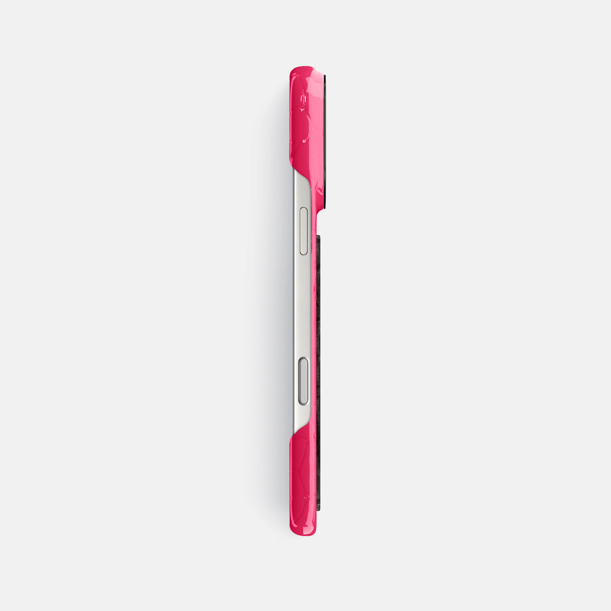 Classic Case With Carbon Dragon For iPhone 17 Pro Max In Shiny Alligator -3 | Pink-Panther-Black