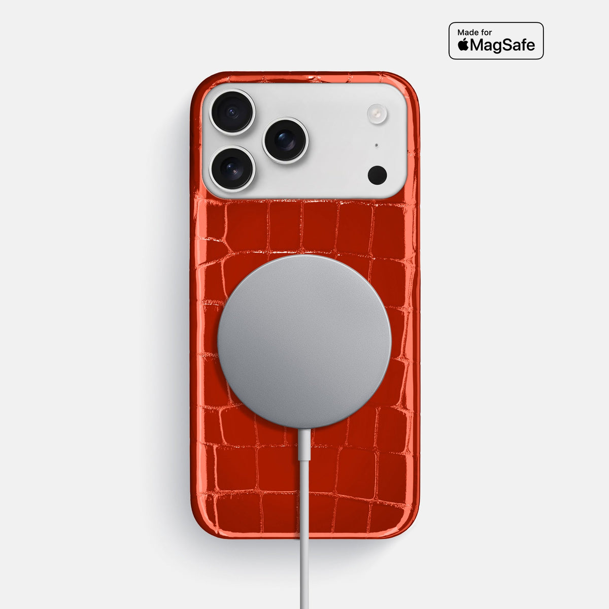 Slim Case For iPhone 18 Pro Max In Shiny Alligator -5 | Orange