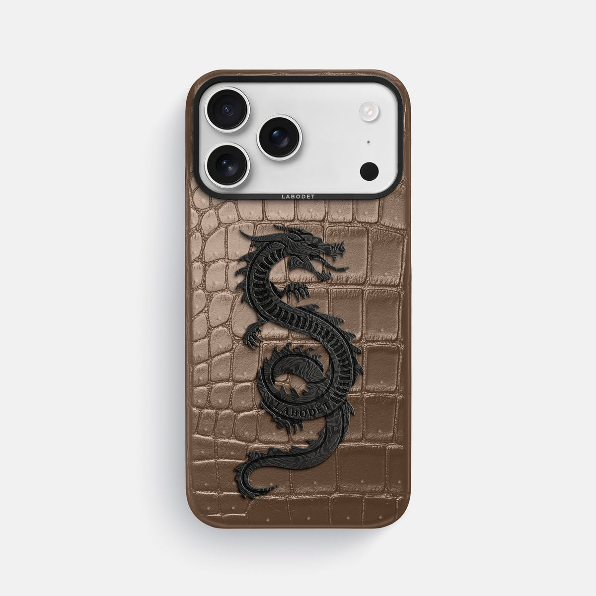 Classic Case With Carbon Dragon For iPhone 17 Pro Max In Porosus Crocodile -1 | Fur-Brown-Black
