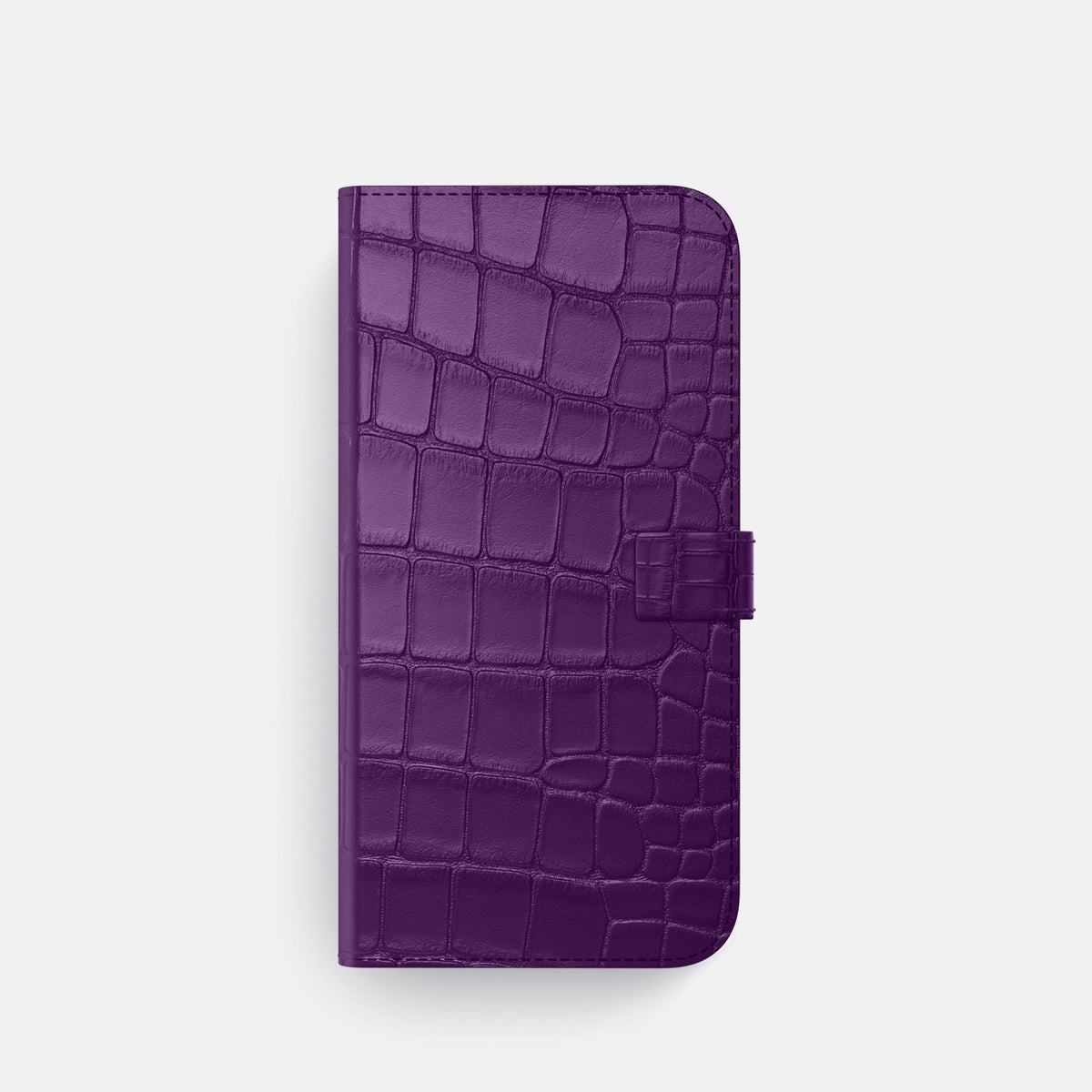 Folio Case with Clasp For iPhone 18 Pro In Alligator -4 | Purple-Black