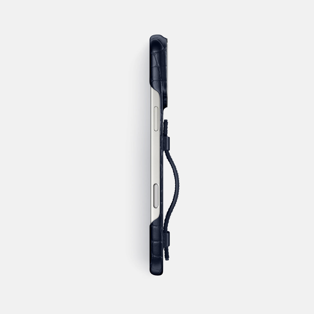 Handle Case For iPhone 17 Pro Max In Alligator -3 | Navy-Blue-Steel