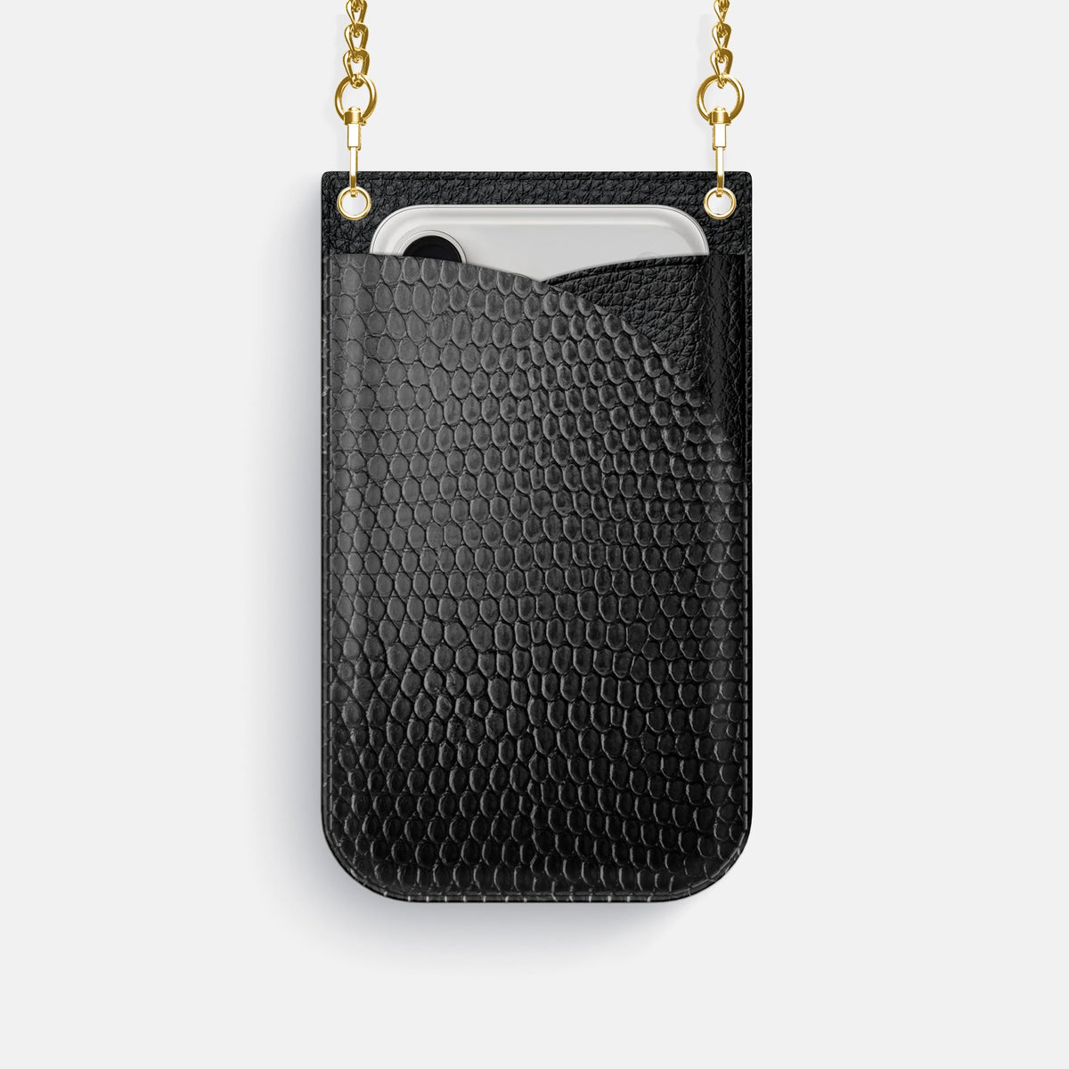 Crossbody Bag For iPhone 18 Pro In Lizard -1 | Black-Gold