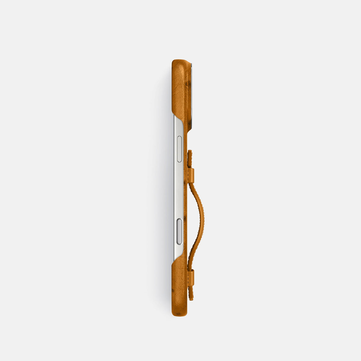 Handle Case For iPhone 18 Pro In Ostrich -3 | Chestnut-Steel