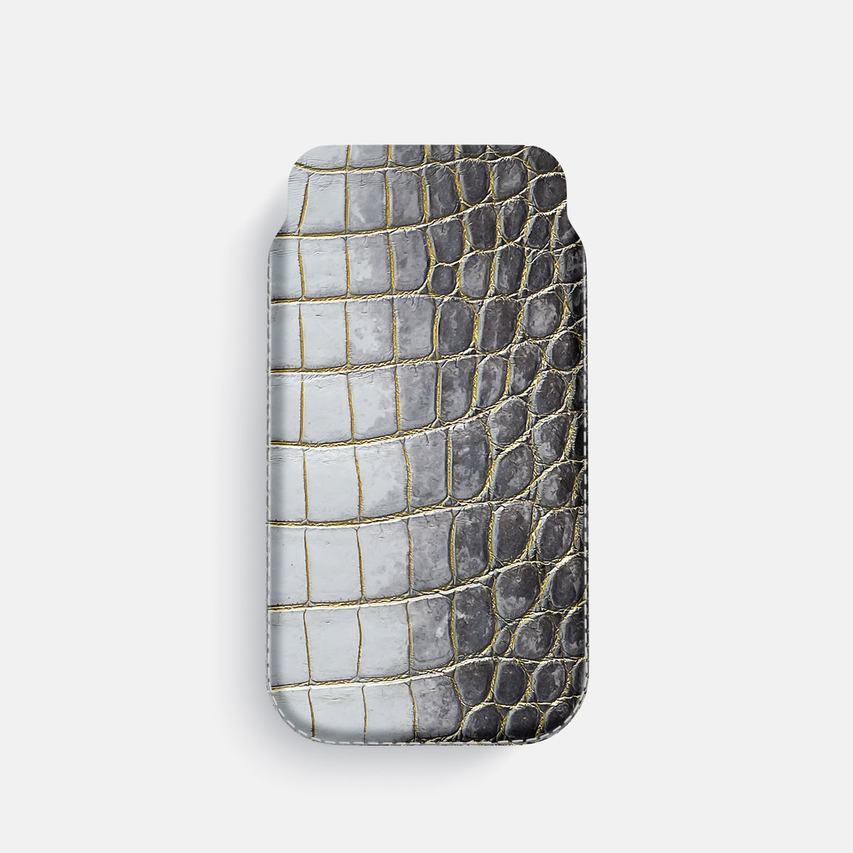 Pouch Case For iPhone 17 Pro In Himalayan Crocodile -1 | Gold