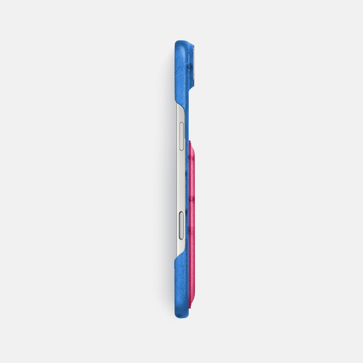 Double Card Case Coloré For iPhone 17 Air In Ostrich -3 | Royal-Blue-Steel