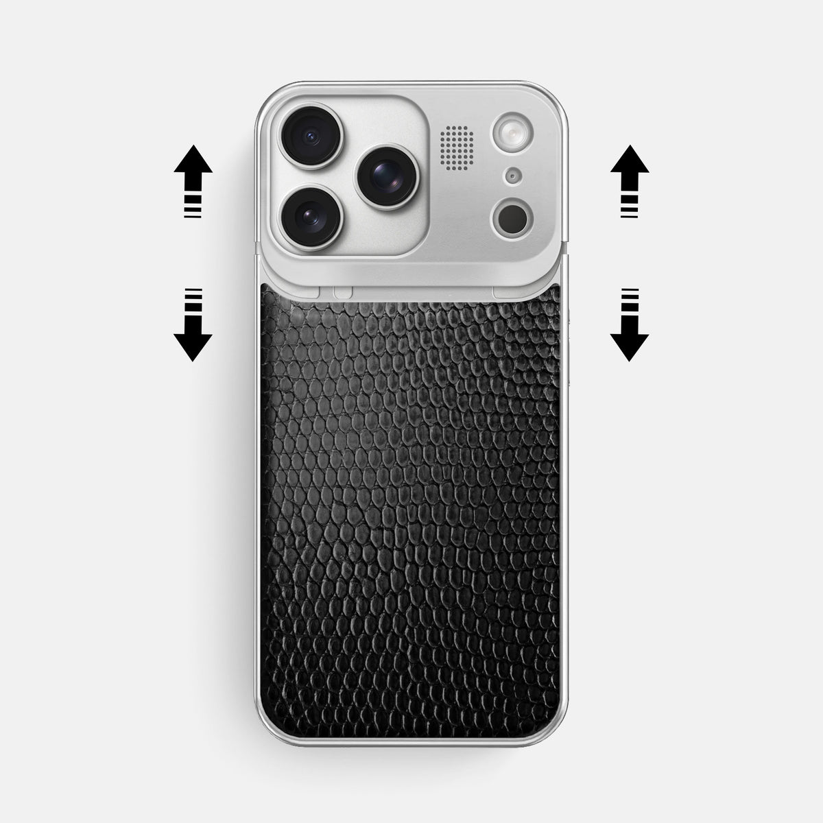 Metal Case For iPhone 17 Pro Max In Lizard -2 | Black-Steel