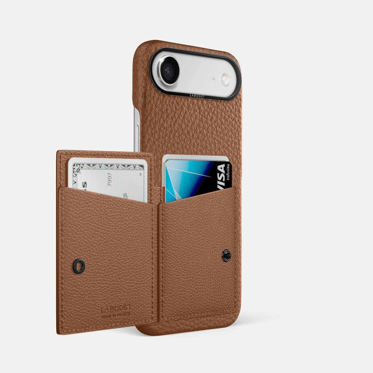 Bi-Fold Case For iPhone 17 Air In Calf -2 | Caramel-Black