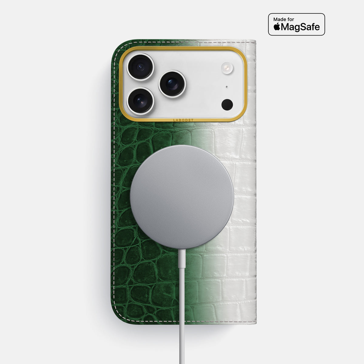 Folio Case For iPhone 17 Pro Max In Himalayan Crocodile -3 | Green-Gold