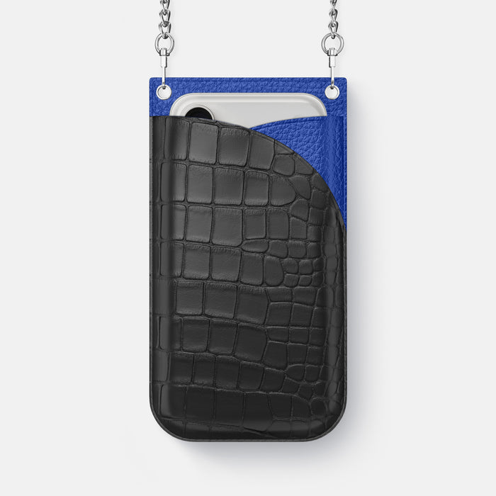 Crossbody Bag For iPhone 17 Pro In Alligator -1 | Grey-Steel