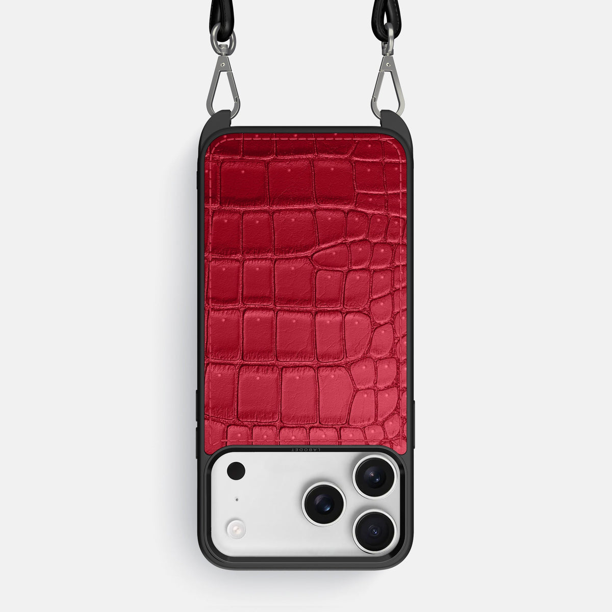 Crossbody Sport Case For iPhone 18 Pro Max In Porosus Crocodile -1 | Burgundy