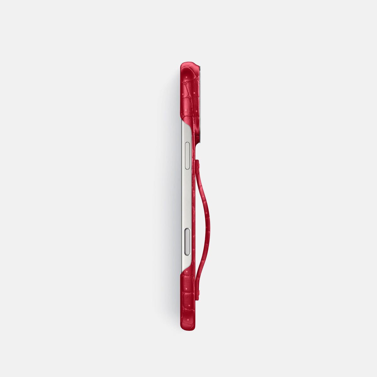 Finger Case For iPhone 18 Pro In Porosus Crocodile -3 | Burgundy-Steel