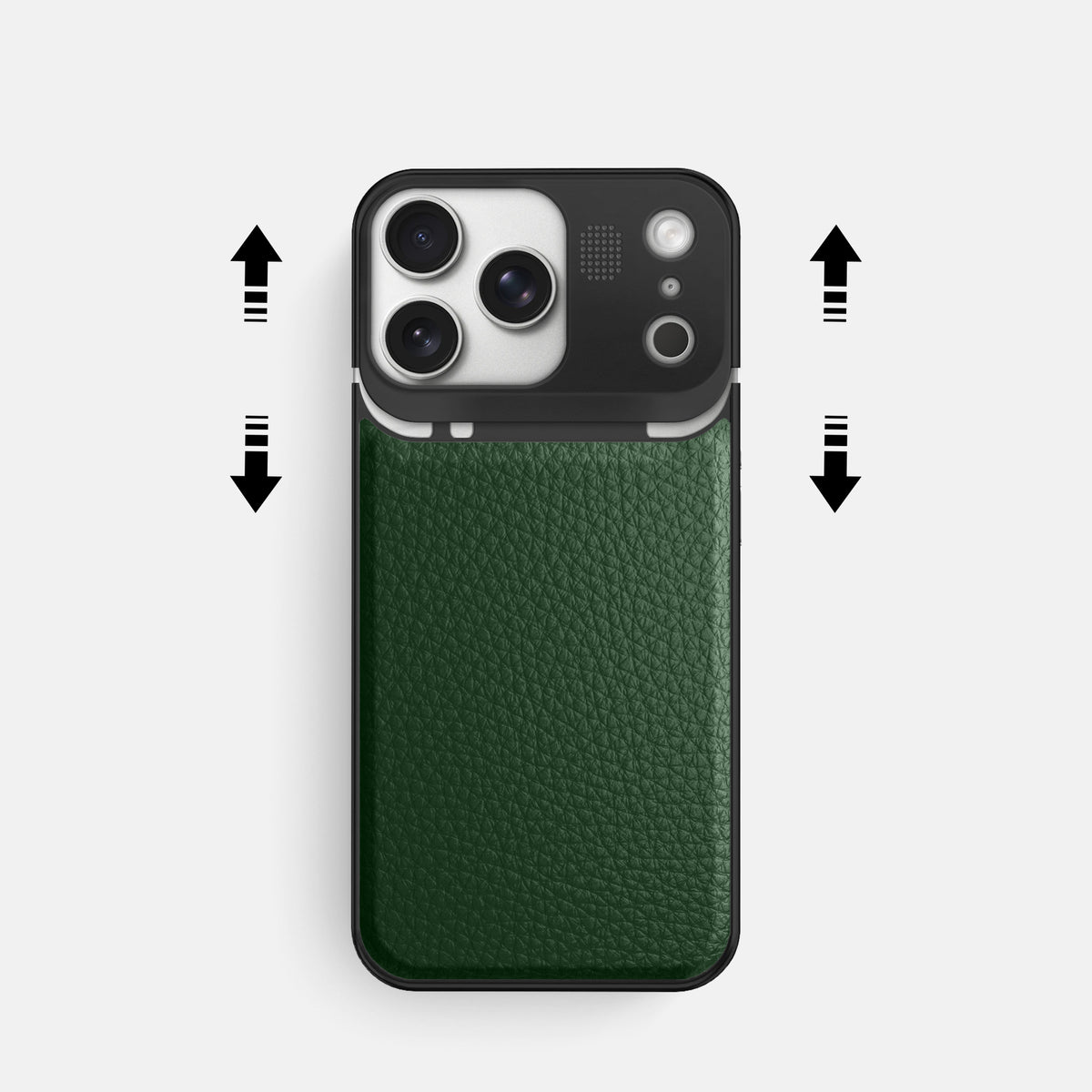 Metal Case For iPhone 17 Pro In Calf -2 | Dark-Green-Black