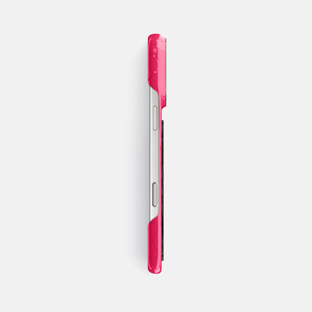 Classic Case With Carbon Dragon For iPhone 17 Pro Max In Shiny Alligator -3 | Pink-Panther-Steel