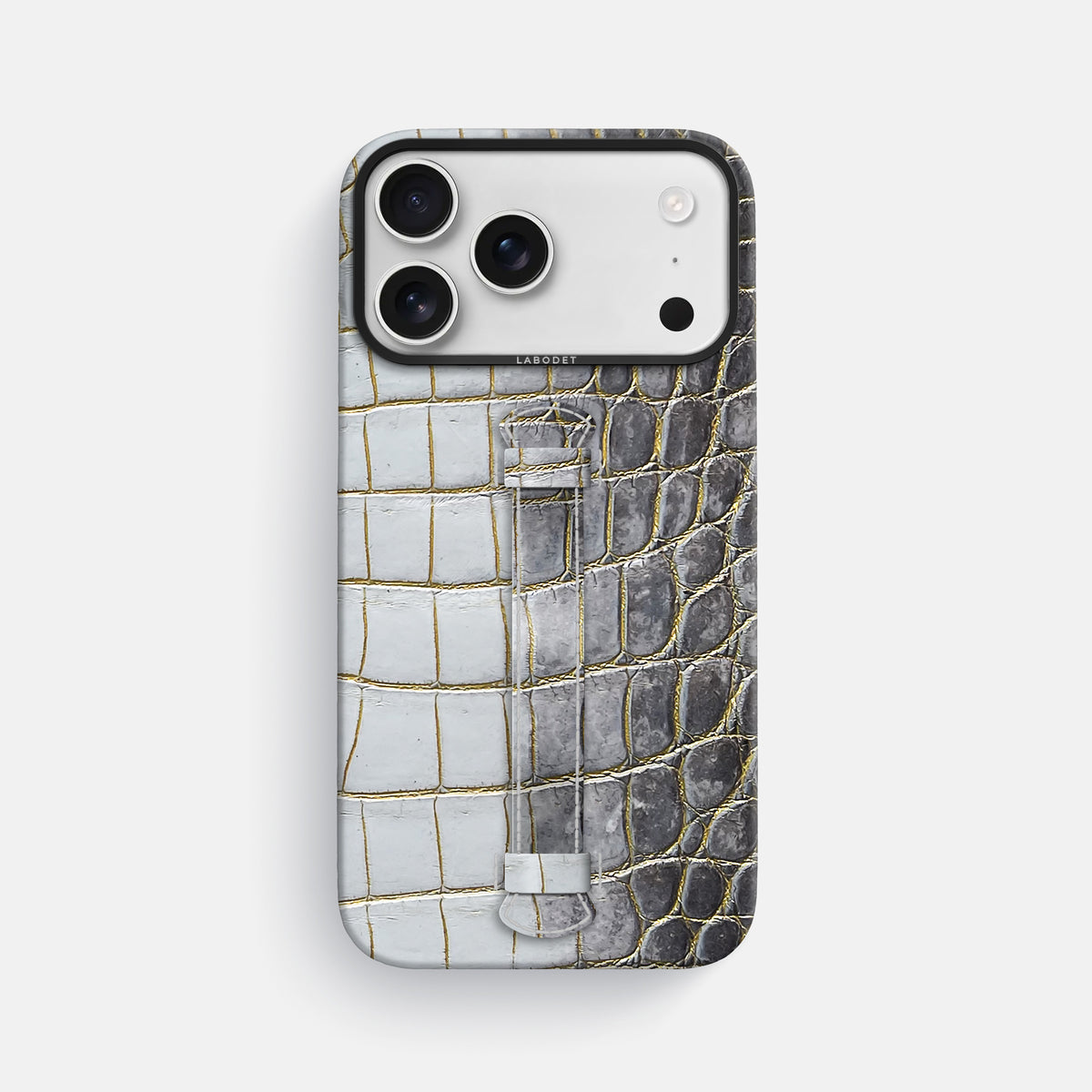 Center Handle For iPhone 17 Pro Max In Himalayan Crocodile -2 | Gold-Black