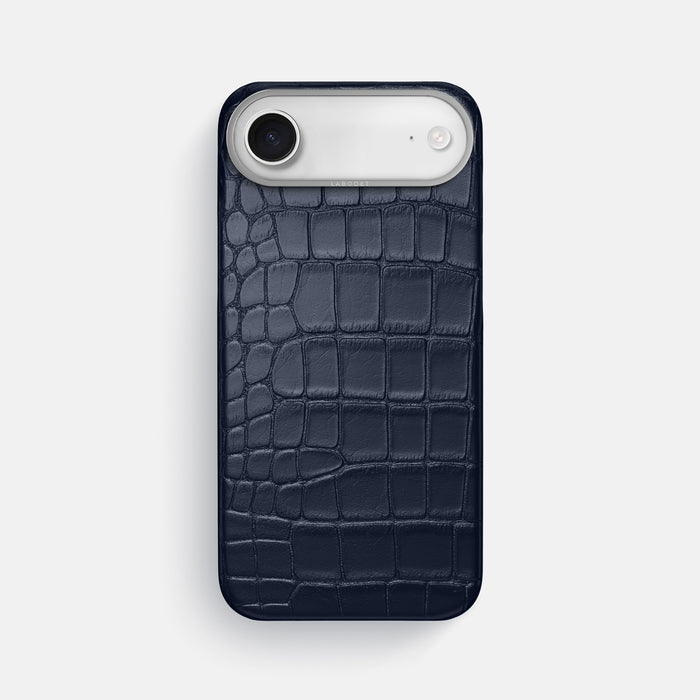 Classic Case For iPhone 17 Air In Alligator -1 | Navy-Blue-Steel