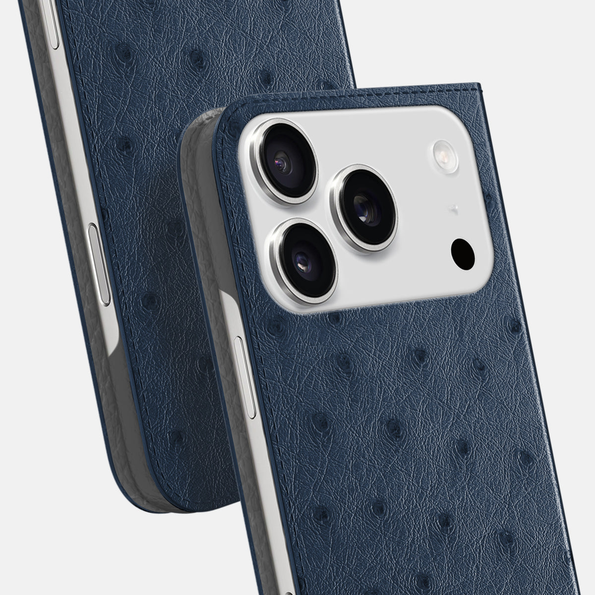 Folio Slim Case For iPhone 17 Pro Max In Ostrich -5 | Navy-Blue