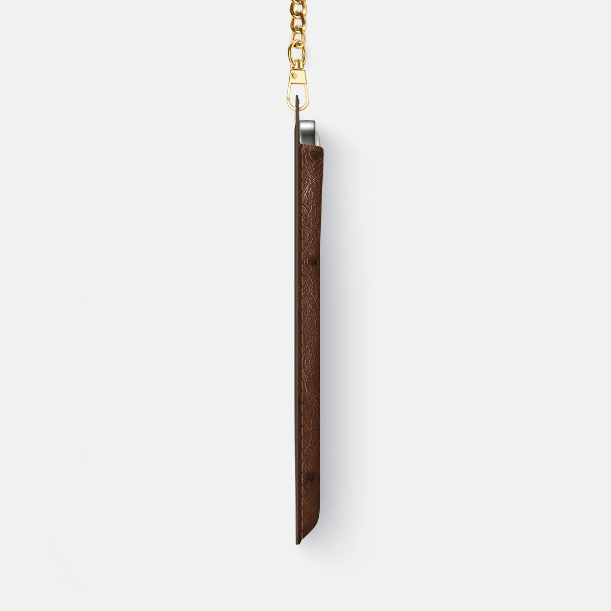 Crossbody Bag For iPhone 18 Pro Max In Ostrich -4 | Chocolate-Gold