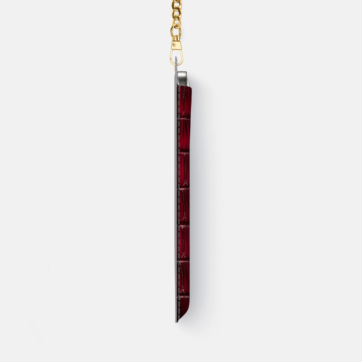 Crossbody Bag For iPhone 18 Pro Max In Patina Alligator -4 | Havana-Burgundy-Gold