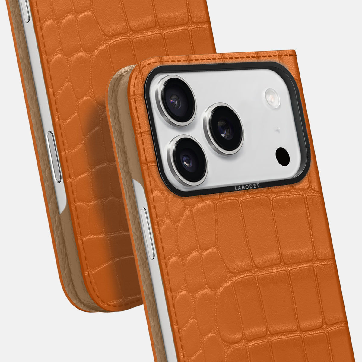 Folio Case For iPhone 17 Pro Max In Alligator -5 | Orange-Black