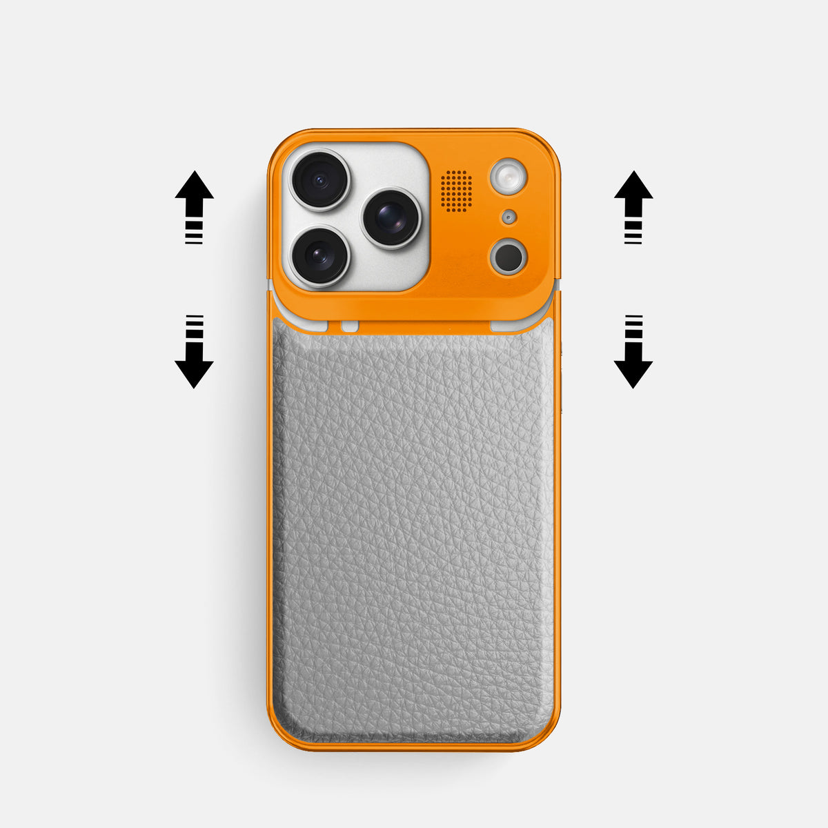 Metal Case For iPhone 17 Pro In Calf -2 | Nuage-Orange
