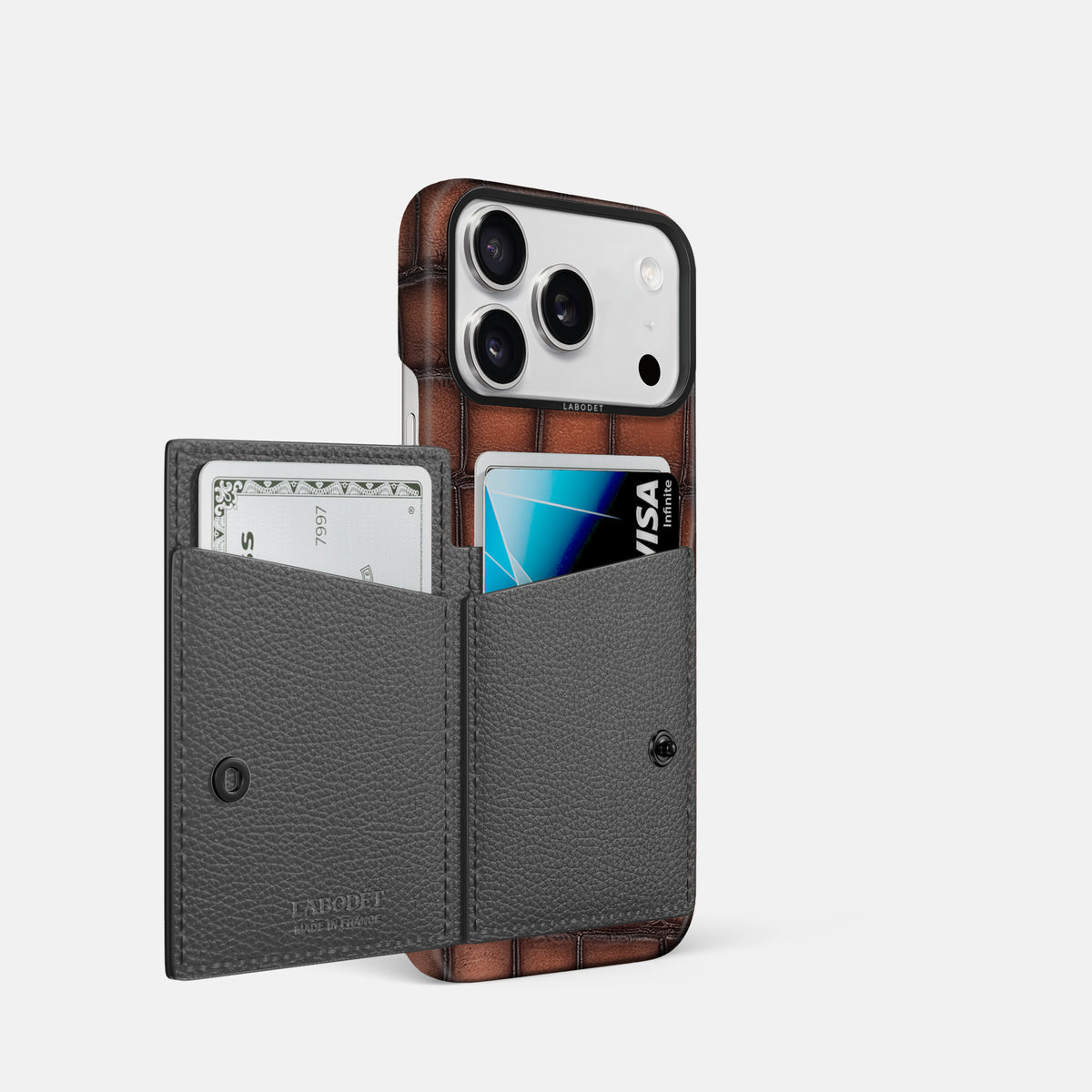 Bi-Fold Case For iPhone 17 Pro In Patina Alligator -2 | Baobab-Black