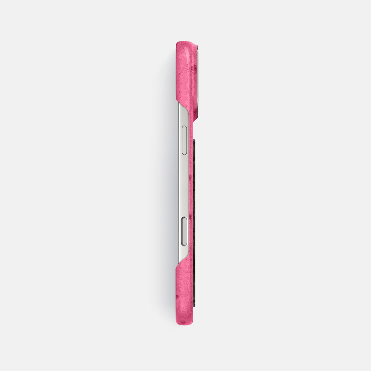 Classic Case With Carbon Dragon For iPhone 17 Pro Max In Ostrich -3 | Pink-Steel