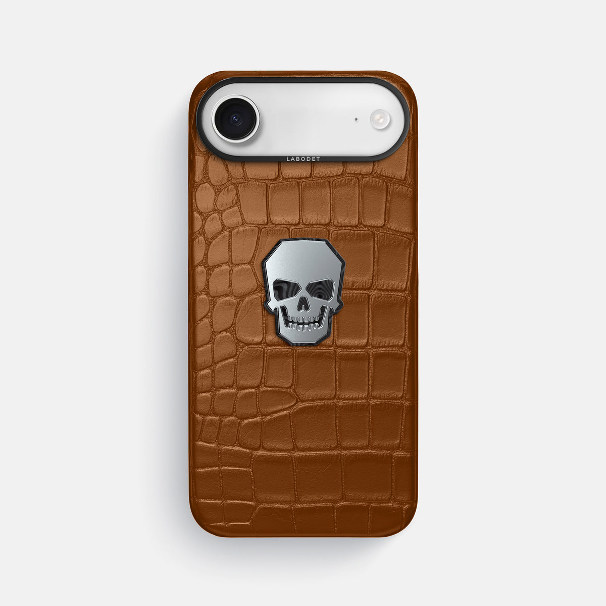 Classic Case With Titanium Skull For iPhone 17 Air In Alligator -1 | Honey-Black