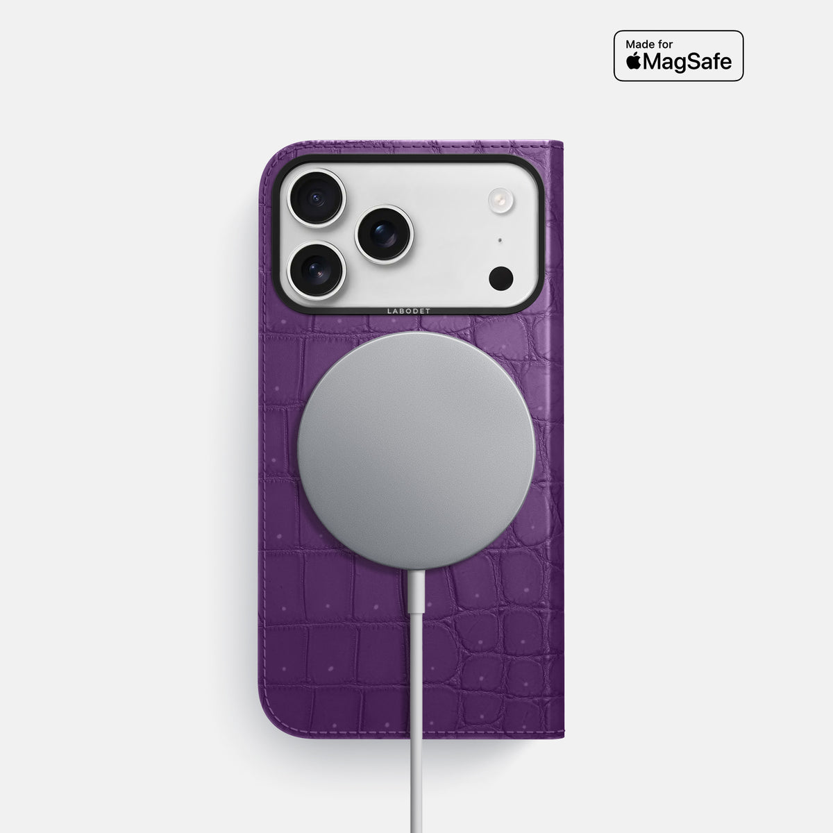 Folio Case For iPhone 17 Pro In Porosus Crocodile -3 | Purple-Black