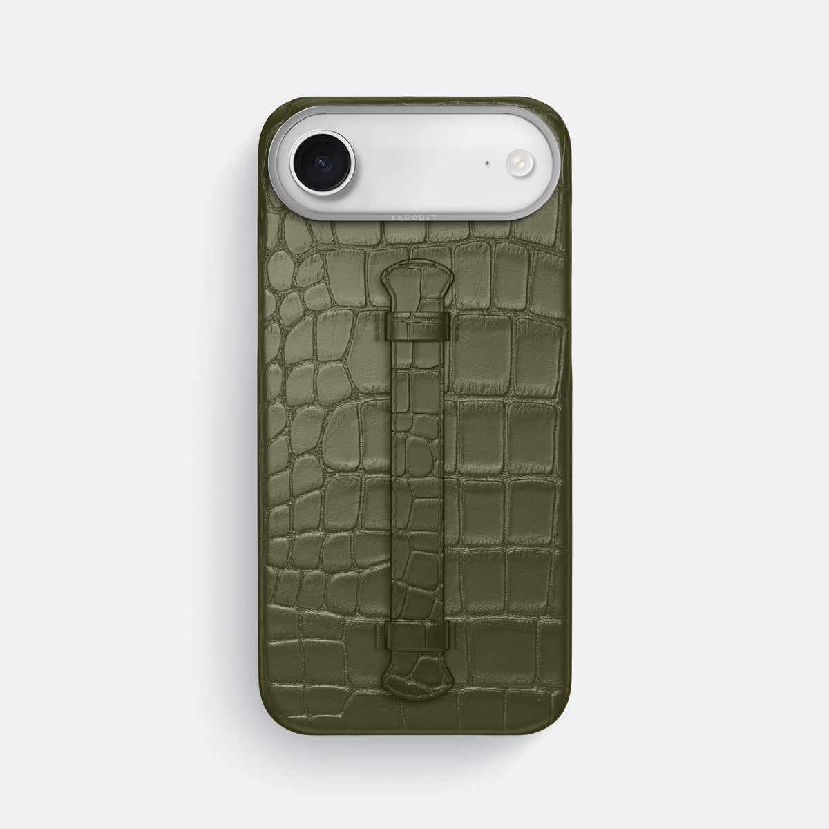 Center Handle For iPhone 17 Air In Alligator -1 | Kaki-Green-Steel
