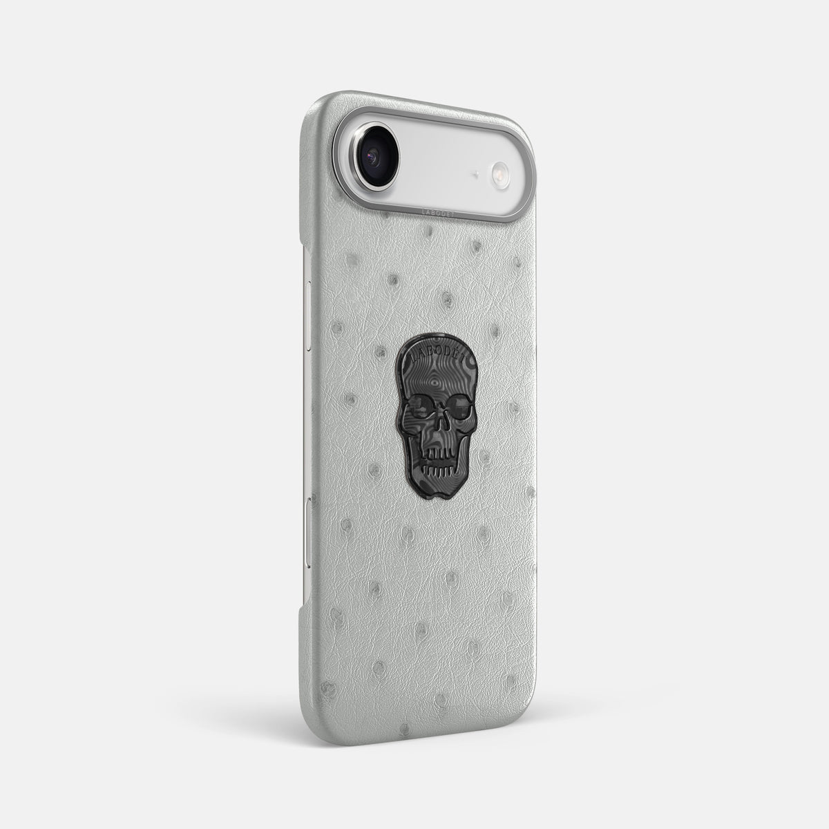 Classic Case With Carbon Dragon For iPhone 17 Air In Ostrich -2 | White-Steel