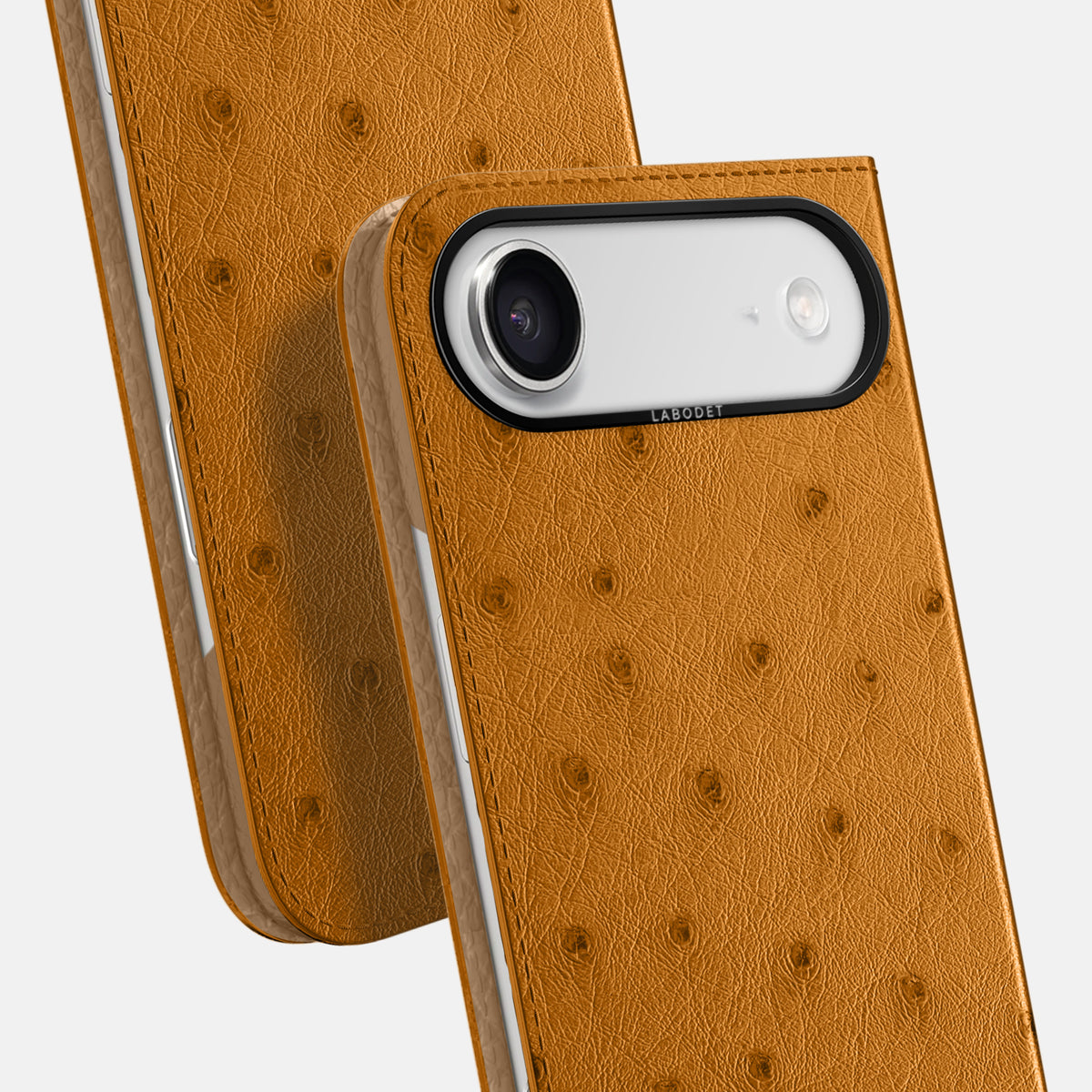 Folio Case For iPhone 17 Air In Ostrich -5 | Chestnut-Black