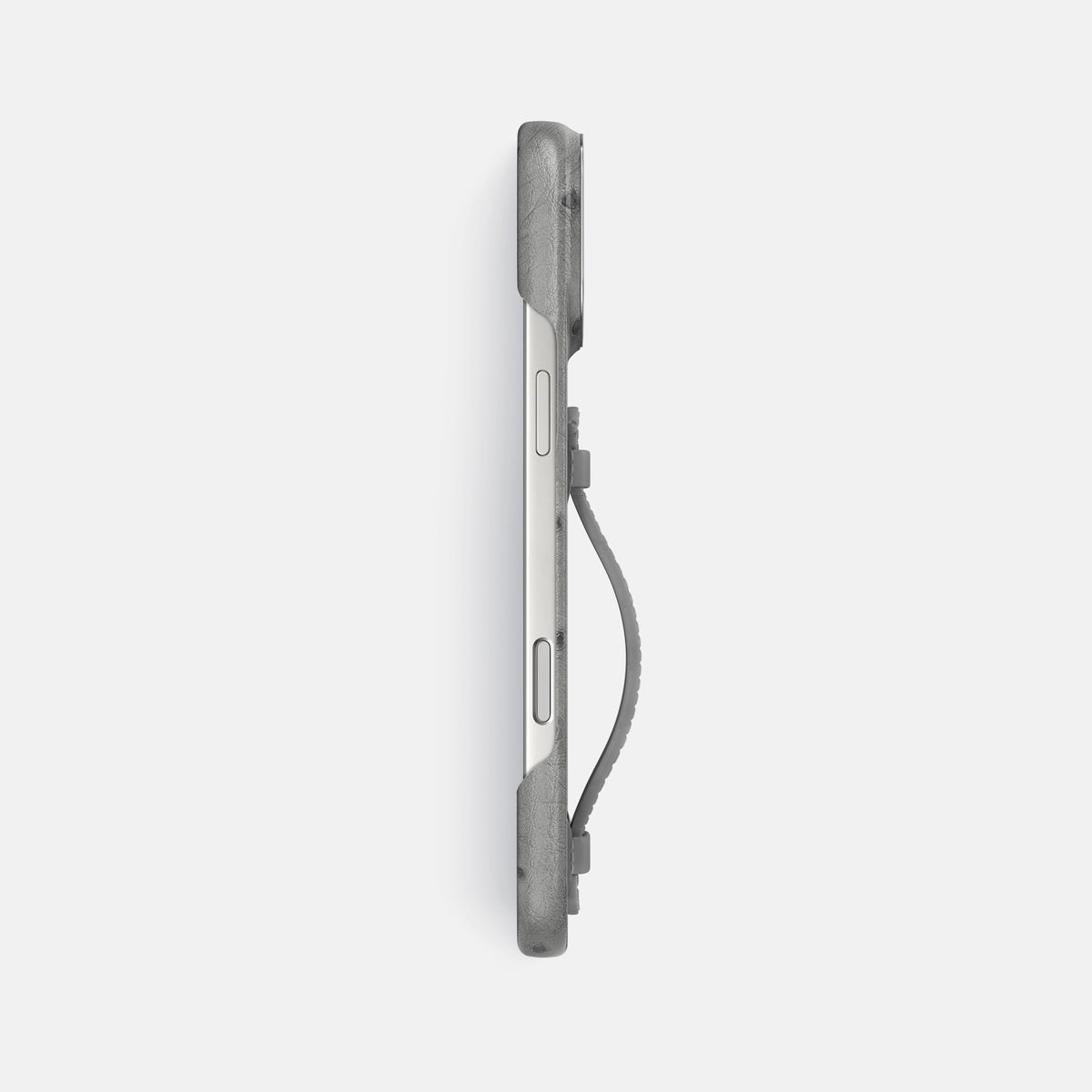 Center Handle For iPhone 17 Pro Max In Ostrich -2 | Silver-Steel