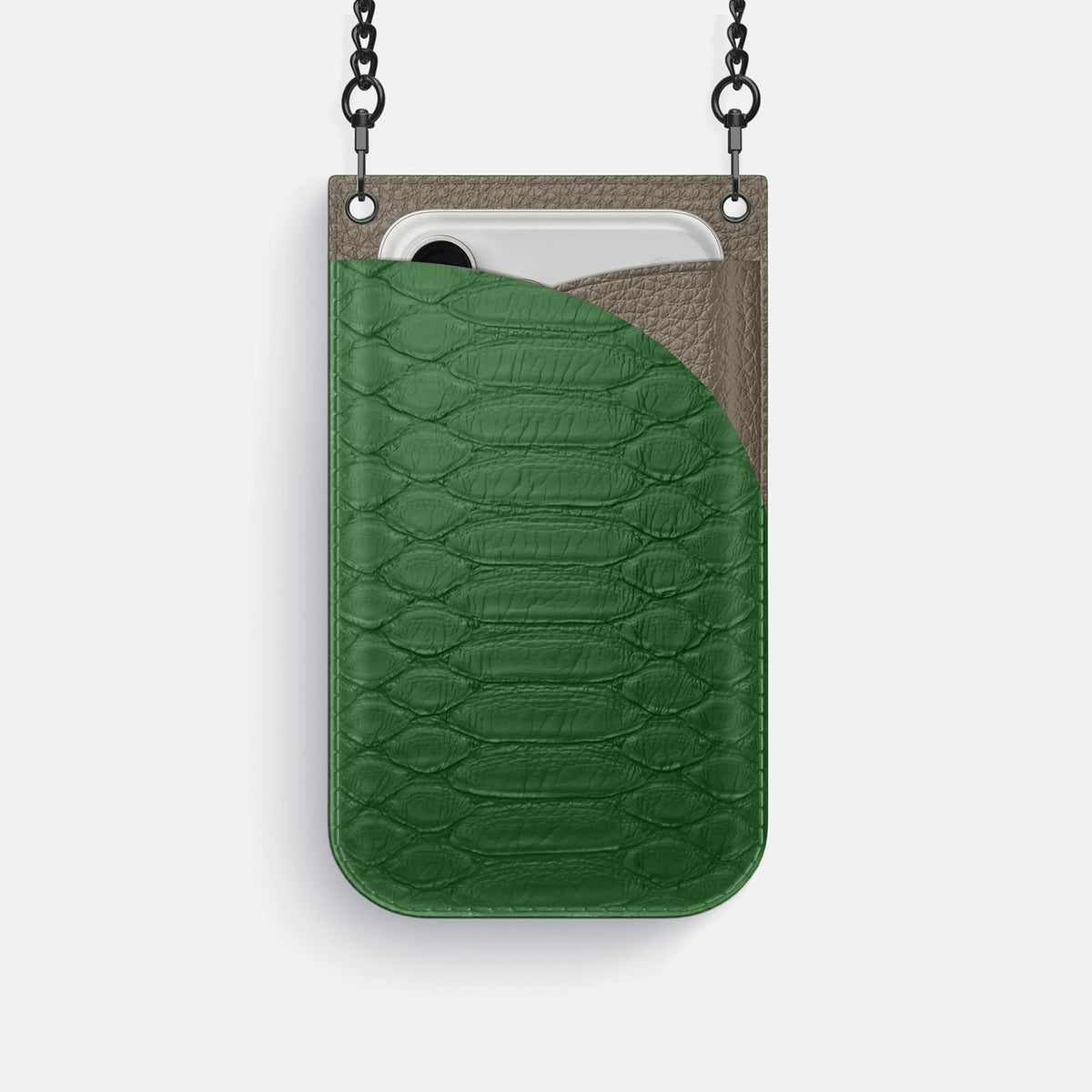 Crossbody Bag For iPhone 18 Pro In Python -1 | Green-Black
