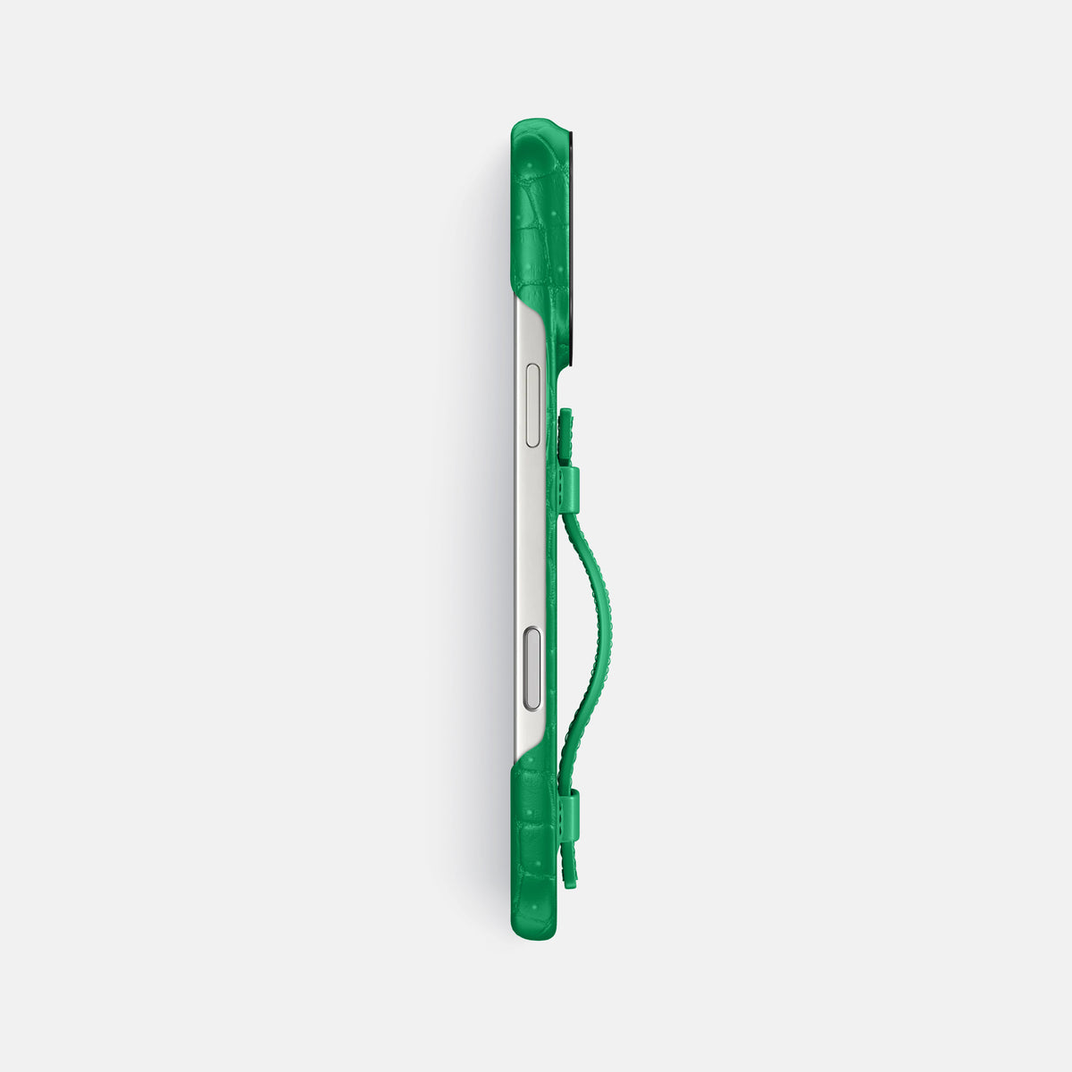 Handle Case For iPhone 17 Pro Max In Porosus Crocodile -3 | Cactus-Green-Black